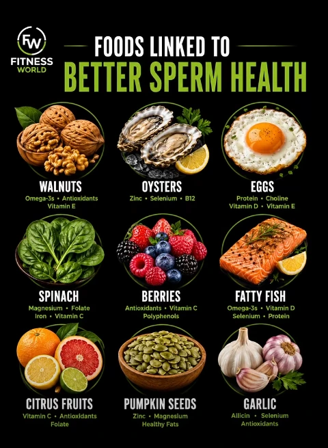 Foods Linked to Better Sperm Health visual guide