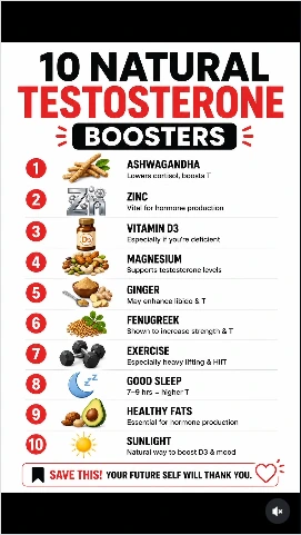 10 Natural Testosterone Boosters visual guide